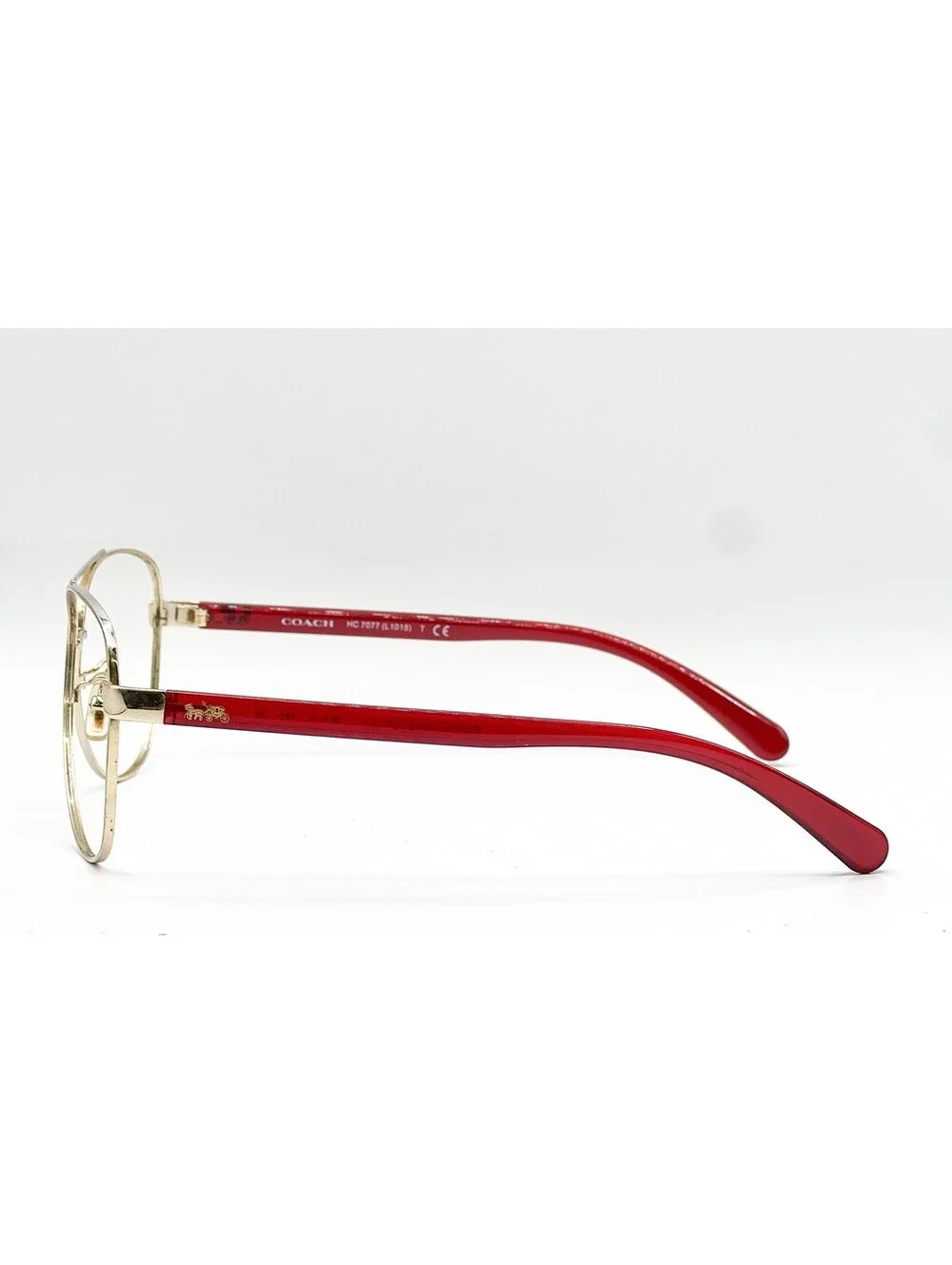 Coach Hc 7077 90058H Shiny Light Gold Burgundy Authentic Eyeglasses 58-14-140